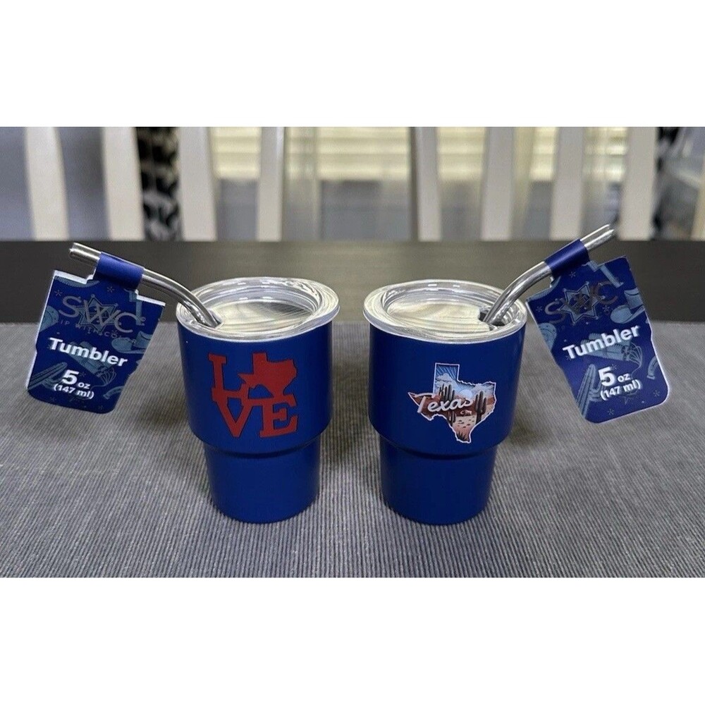 SWC Sip With Color Mini Tumbler Shot Glasses Lot Texas Souvenir Straw Lid Cups